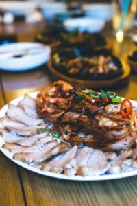 Korean pork brisket with fermented Kimchi